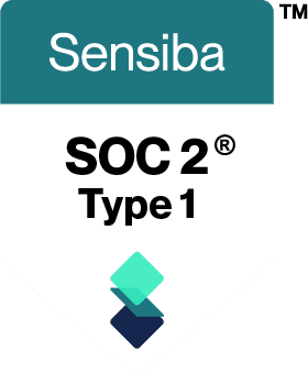 Sensiba SOC 2 Type 1 attestation badge